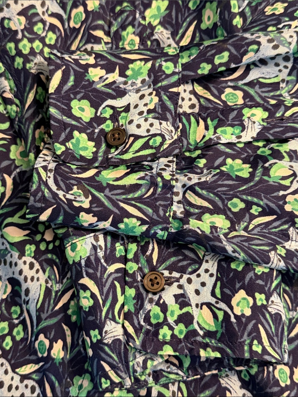 J. Crew Classic Leopard & Floral Print Button-Up Blouse Size 12 - Picture 12 of 12